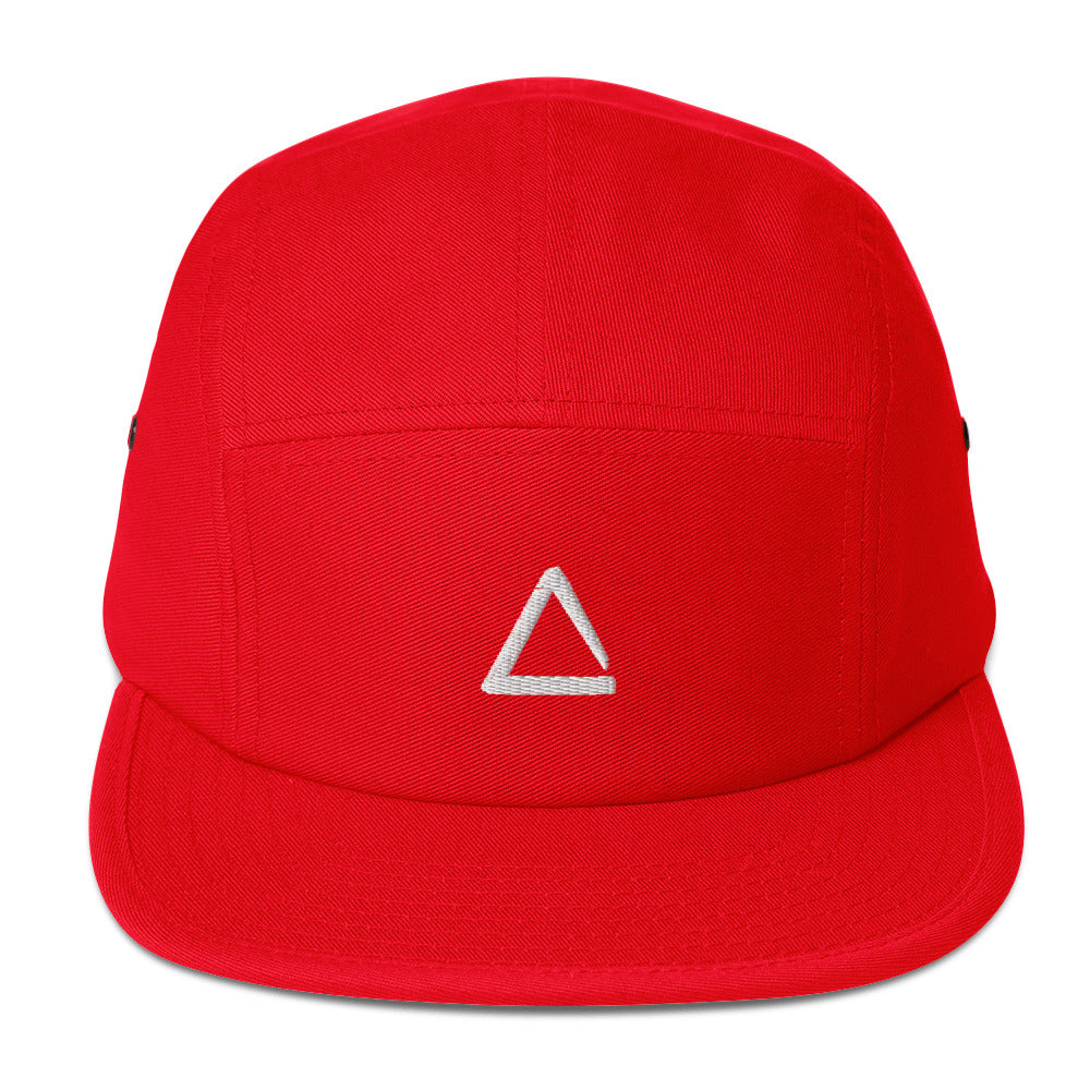 Triangle Five Panel Hat Red